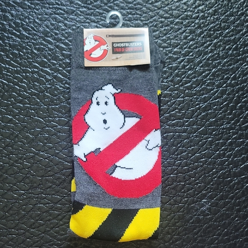 Ghostbusters Gray and Yellow Casual Crew Socks